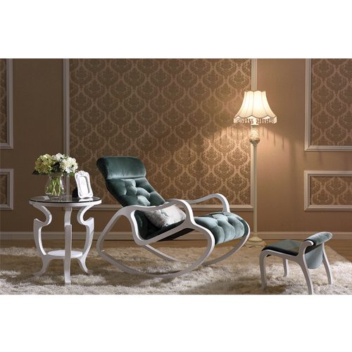 Кресло-качалка бело-зеленое в мебельном центре Уют, Калининград