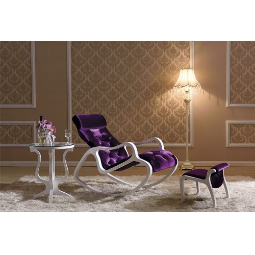 Кресло-качалка бело-фиолетовая купить в мебельном центре Уют, Калининград