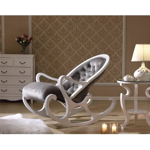 Кресло-качалка белый с серым в мебельном центре Уют, Калининград